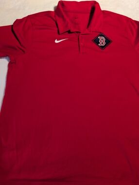 Nike Red Polo with Boston 'B' Patch. XL